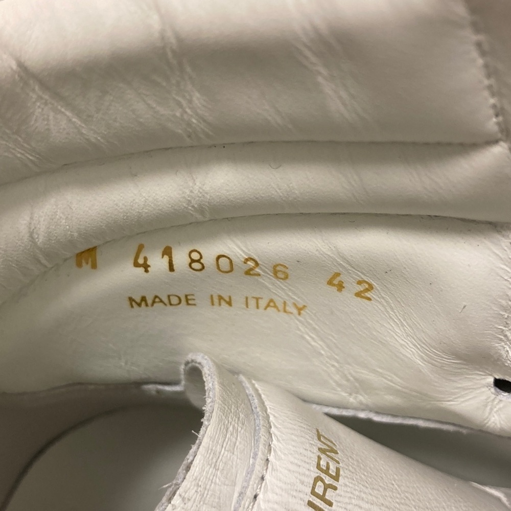 NWOT Saint Laurent White and Red Leather Sneakers - Picture 9 of 12